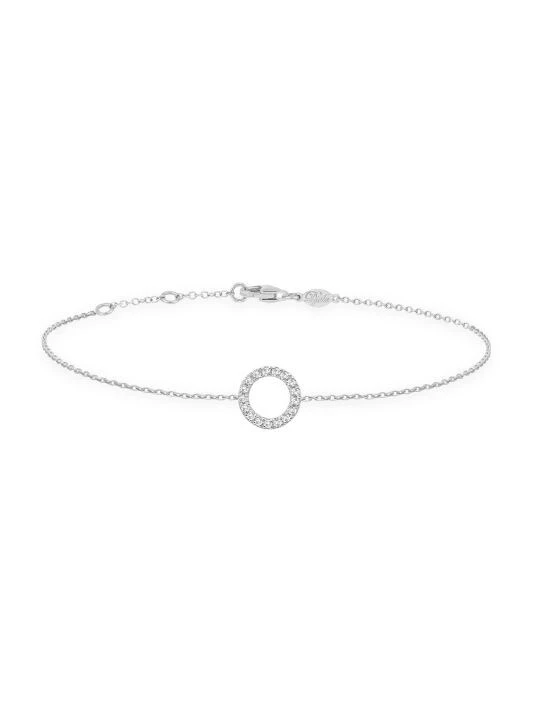 DJULA Magic Touch 18K White Gold & Diamond Circle Chain Bracelet