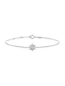 DJULA Magic Touch 18K White Gold & Diamond Sun Chain Bracelet