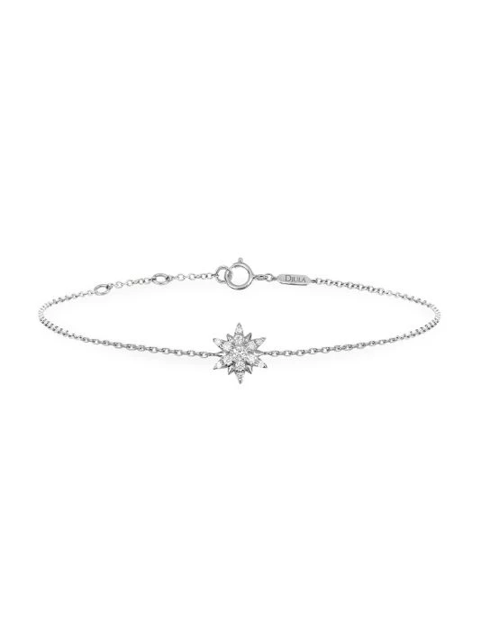 DJULA Magic Touch 18K White Gold & Diamond Sun Chain Bracelet