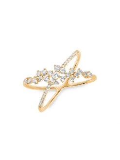 DJULA Fairytale 18K Yellow Gold & Diamond Petite Crossed Ring