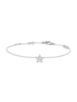 DJULA Magic Touch 18K White Gold & Diamond Star Chain Bracelet