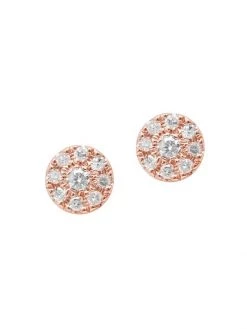 DJULA Magic Touch 18K Rose Gold & Diamond Target Stud Earrings