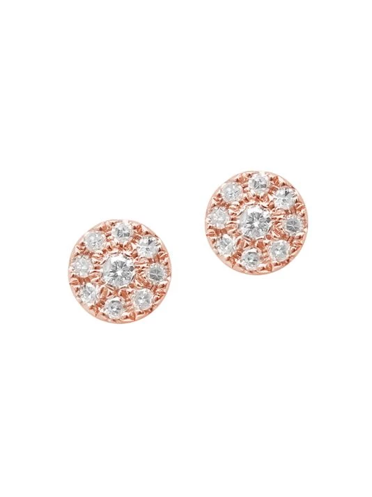 DJULA Magic Touch 18K Rose Gold & Diamond Target Stud Earrings