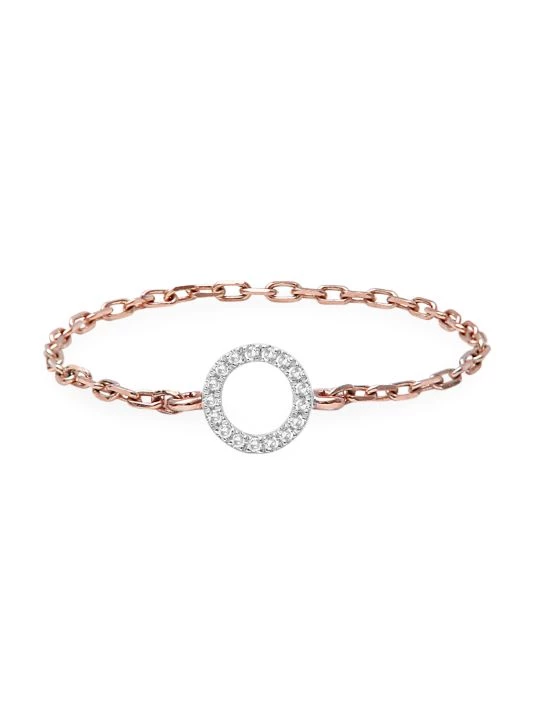 DJULA Magic Touch 18K Rose Gold & Diamond Circle Chain Ring