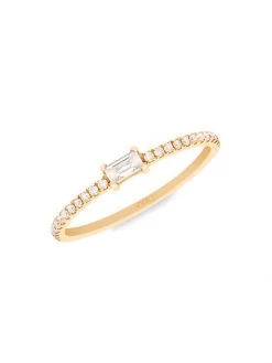 DJULA Mix & Match 18K Yellow Gold & Diamond Baguette Ring
