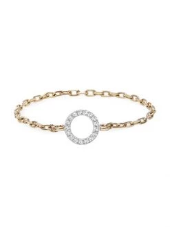 DJULA Magic Touch 18K Yellow Gold & Diamond Circle Chain Ring