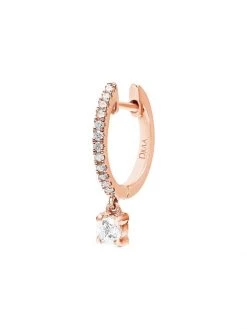 DJULA Glam Rock 18K Rose Gold & Diamond Hanging Square Single Hoop Earring