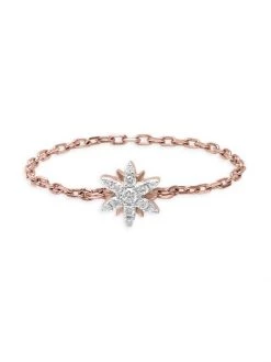 DJULA Magic Touch 18K Rose Gold & Diamond Sun Chain Ring