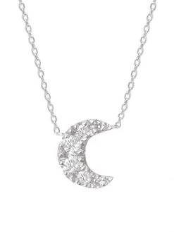DJULA Magic Touch 18K White Gold & Diamond Moon Pendant Necklace