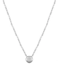 DJULA Magic Touch 18K White Gold & Diamond Round Pendant Necklace