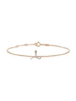 DJULA Magic Touch 18K Rose Gold & Diamond Snake Chain Bracelet