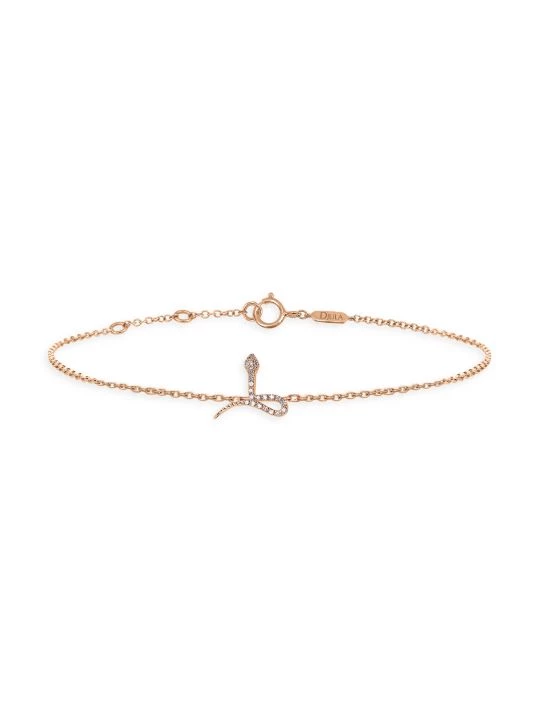 DJULA Magic Touch 18K Rose Gold & Diamond Snake Chain Bracelet