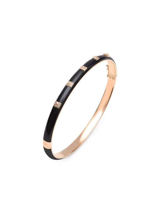 DJULA Spike 14K Rose Gold, Enamel, & Diamond Bangle For Men