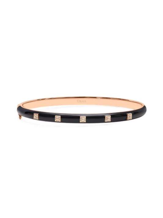 DJULA Spike 14K Rose Gold, Enamel, & Diamond Bangle For Men - Image 2