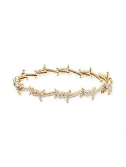 DJULA Barbelé 18K Yellow Gold & Diamond Bangle For Men