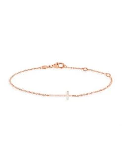 DJULA Magic Touch 18K Rose Gold & Diamond Cross Bracelet