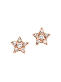 DJULA Magic Touch 18K Rose Gold & Diamond Star Stud Earrings
