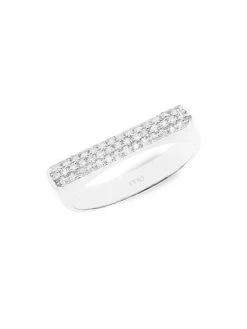DJULA Graphique 18K White Gold & Diamond Petite Bar Ring