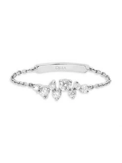 DJULA Fairytale 18K White Gold & Diamond Chain Ring