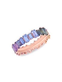 DJULA Rainbow 18K Rose Gold & Sapphire Ring