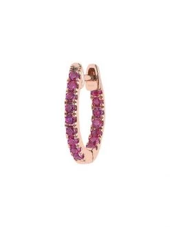 DJULA Précieuse 18K Rose Gold & Ruby Single Hoop Earring