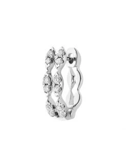 DJULA Glam Rock 18K White Gold & Diamond Hoop Earring