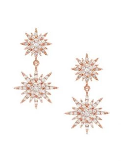 DJULA Soleil 18K Rose Gold & Diamond Drop Earrings