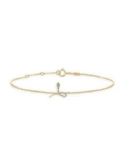 DJULA Magic Touch 18K Yellow Gold & Diamond Snake Chain Bracelet