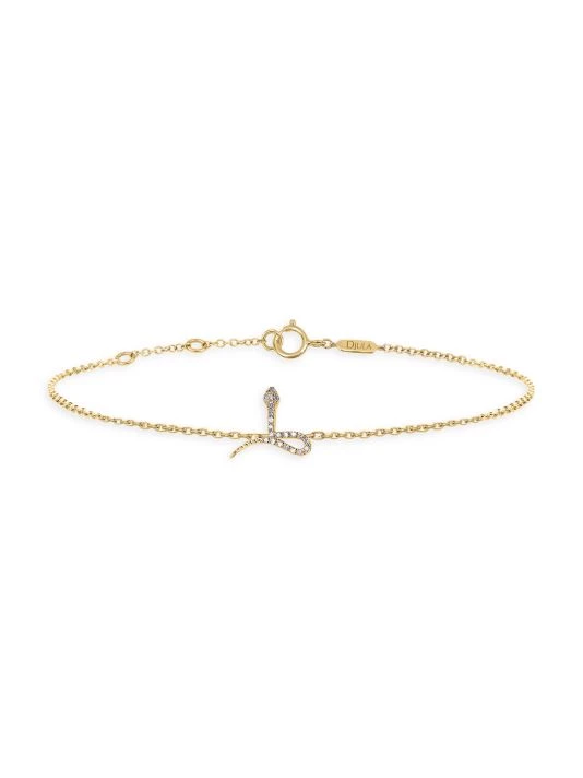 DJULA Magic Touch 18K Yellow Gold & Diamond Snake Chain Bracelet