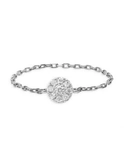 DJULA Magic Touch 18K White Gold & Diamond Target Chain Ring