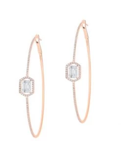 DJULA Eclat 18K Rose Gold & Diamond Hoop Earrings