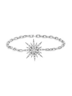 DJULA Soleil 18K White Gold & Diamond Chain Ring