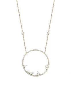 DJULA Fairytale 18K Yellow Gold & Diamond Circle Pendant Necklace