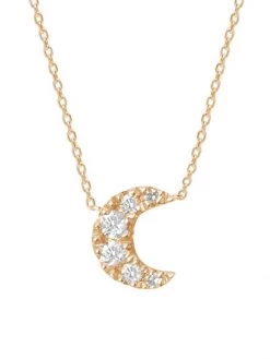 DJULA Magic Touch 18K Yellow Gold & Diamond Moon Pendant Necklace