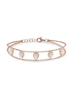 DJULA Marquise 18K Rose Gold & Five Diamond Bracelet