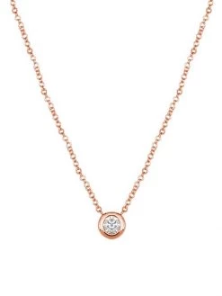 DJULA Magic Touch 18K Rose Gold & Diamond Round Pendant Necklace